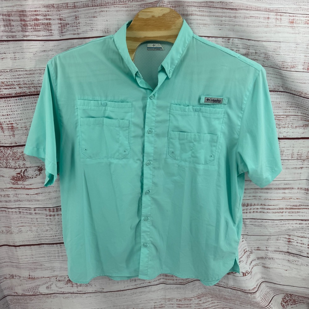 Columbia PFG Shirt Mens XL Short Sleeve Fishing Vented Performance Hiking
